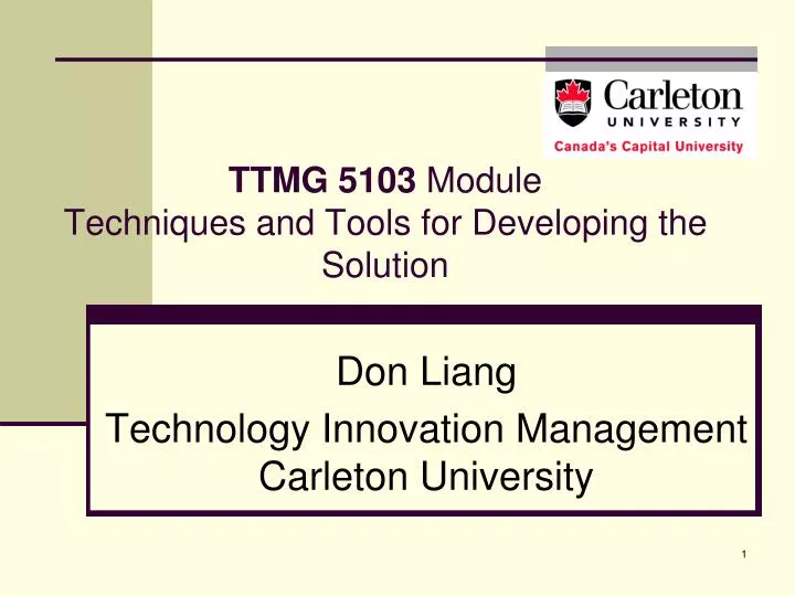 ttmg 5103 module techniques and tools for developing the solution