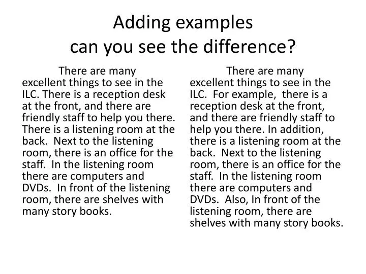 adding examples can you see the difference