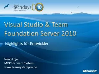 Visual Studio &amp; Team Foundation Server 2010