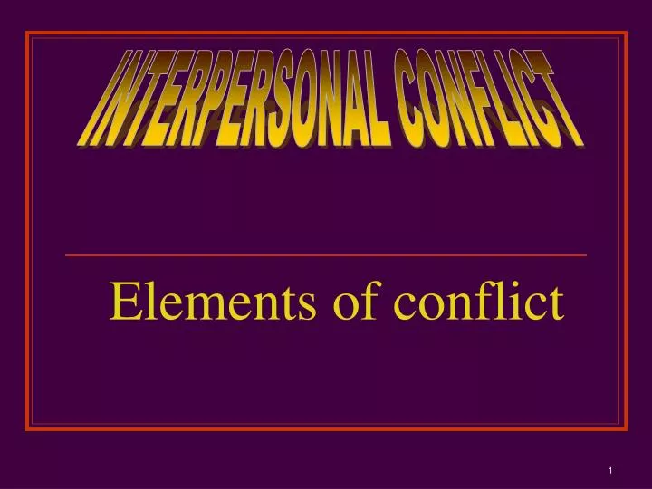 elements of conflict