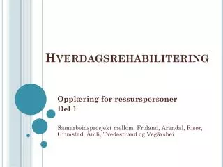 hverdagsrehabilitering