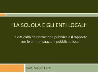 la scuola e gli enti locali