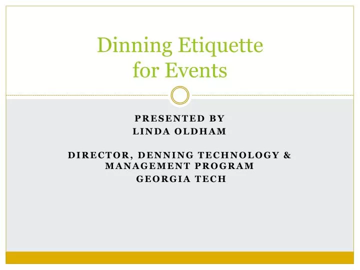 dinning etiquette for events
