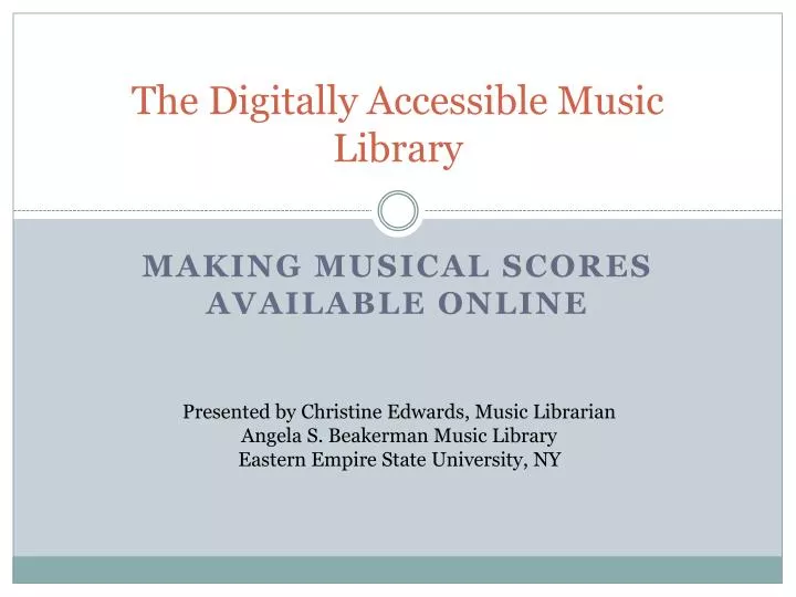 the digitally accessible music library