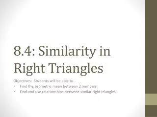 8.4: Similarity in Right Triangles