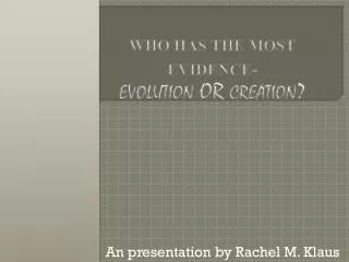 an presentation by rachel m klaus