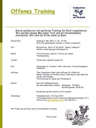 offenes training