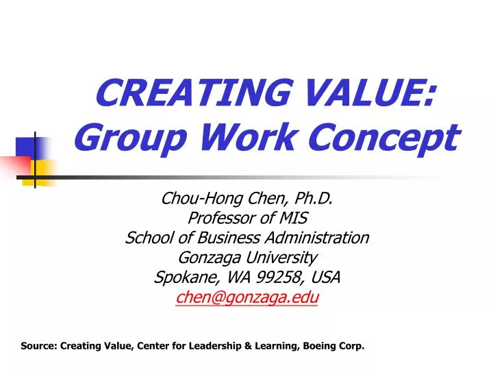 creating value group work concept
