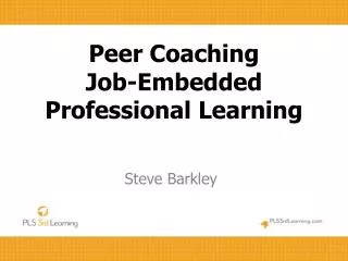 Peer Coaching Job-Embedded Professional Learning