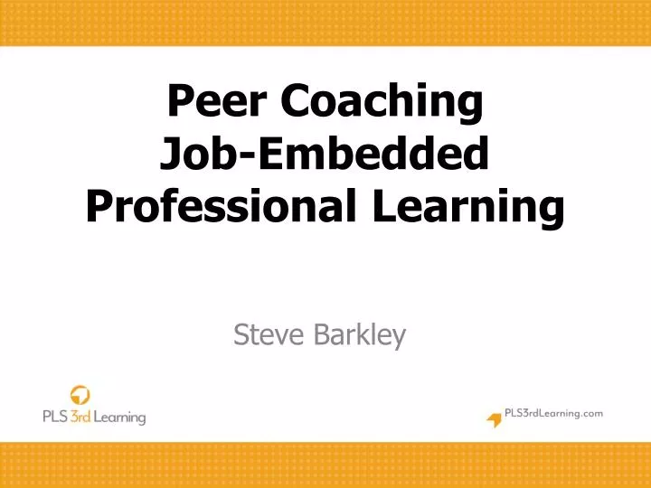 peer coaching job embedded professional learning