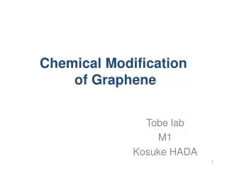 Chemical Modification of Graphene