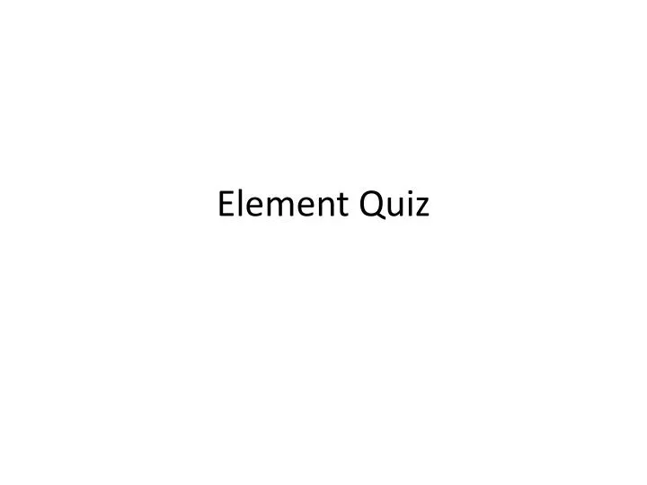 element quiz
