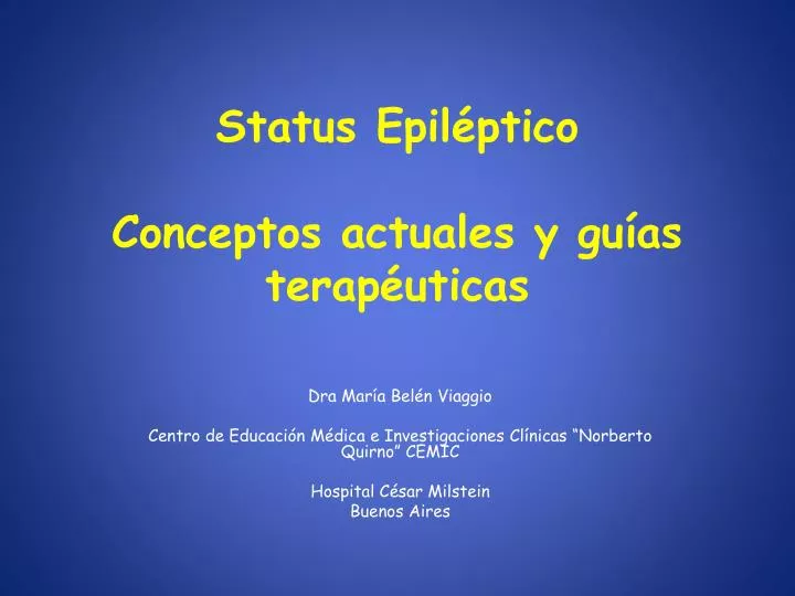 status epil ptico conceptos actuales y gu as terap uticas