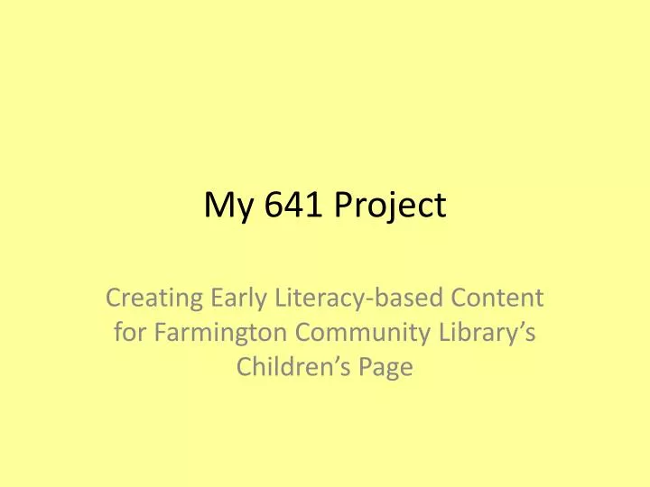 my 641 project