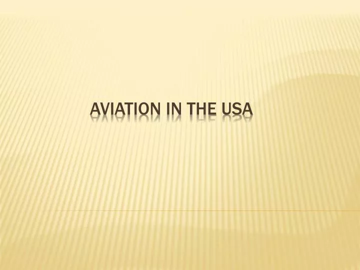 aviation in the usa
