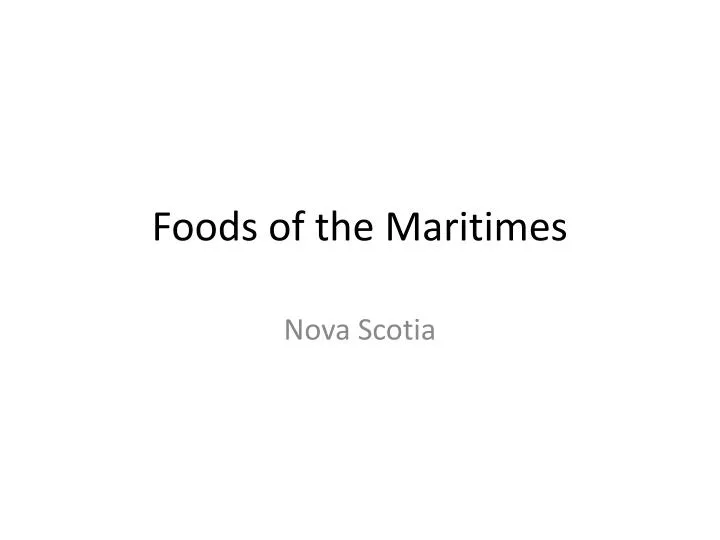 foods of the maritimes