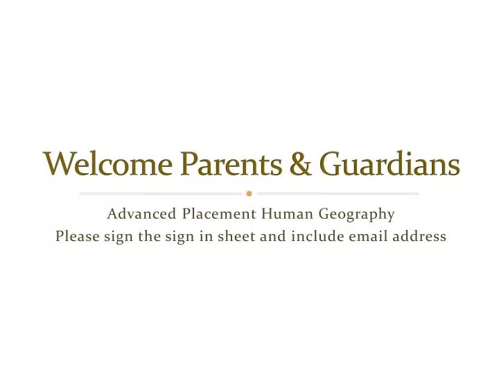 welcome parents guardians