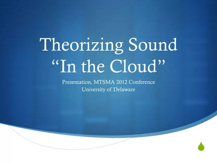 theorizing sound in the cloud