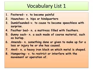 Vocabulary List 1