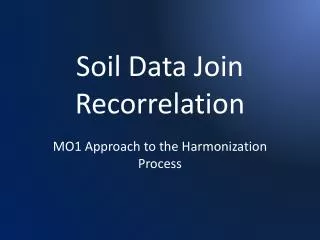 Soil Data Join Recorrelation