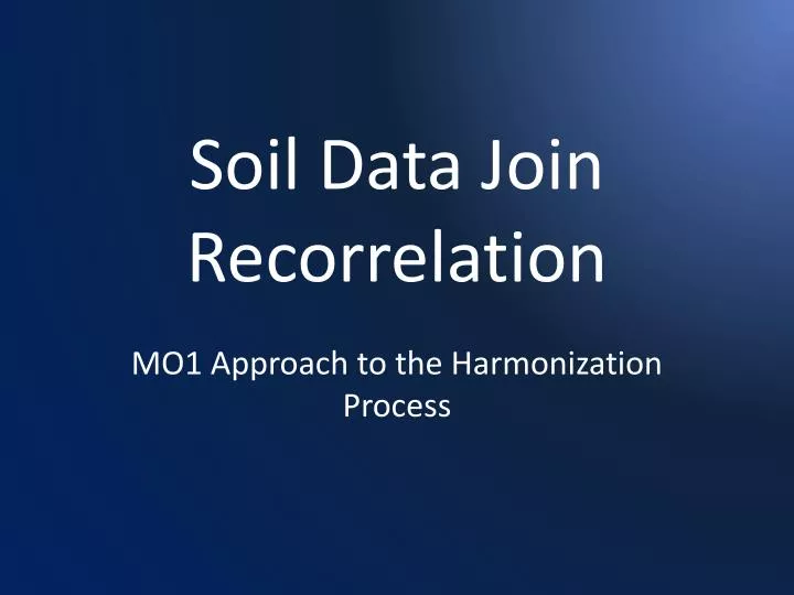 soil data join recorrelation