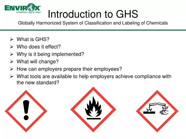 introduction to ghs globally harmonized system of classification and labeling of chemicals