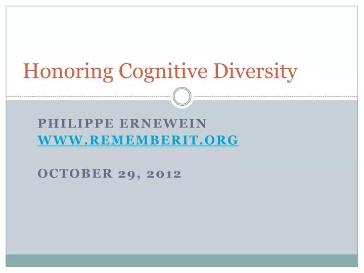 honoring cognitive diversity