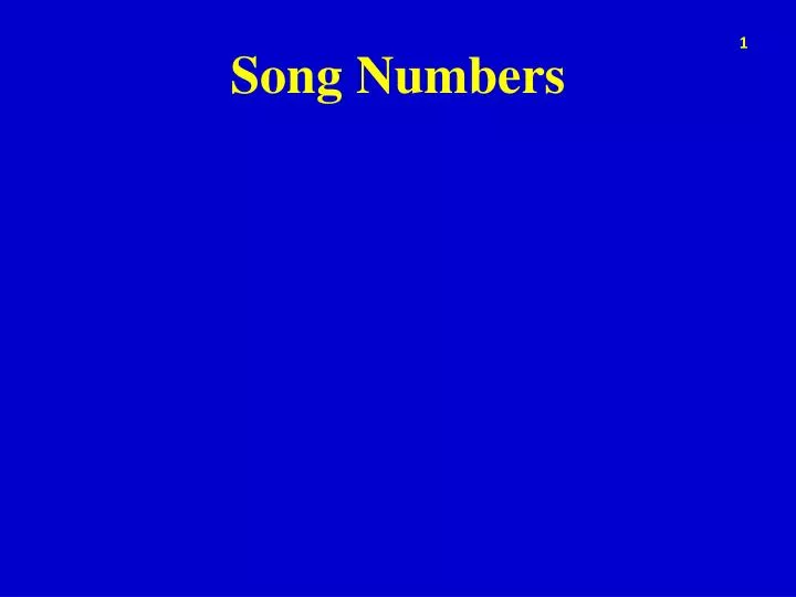 song numbers