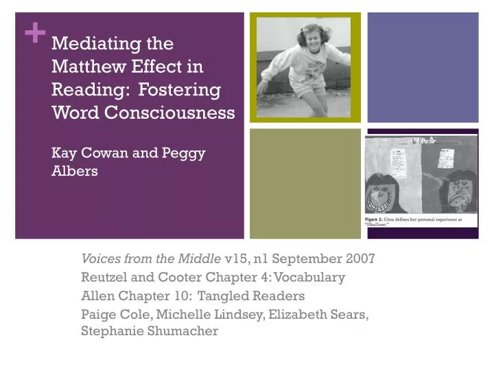 mediating the matthew effect in reading fostering word consciousness kay cowan and peggy albers