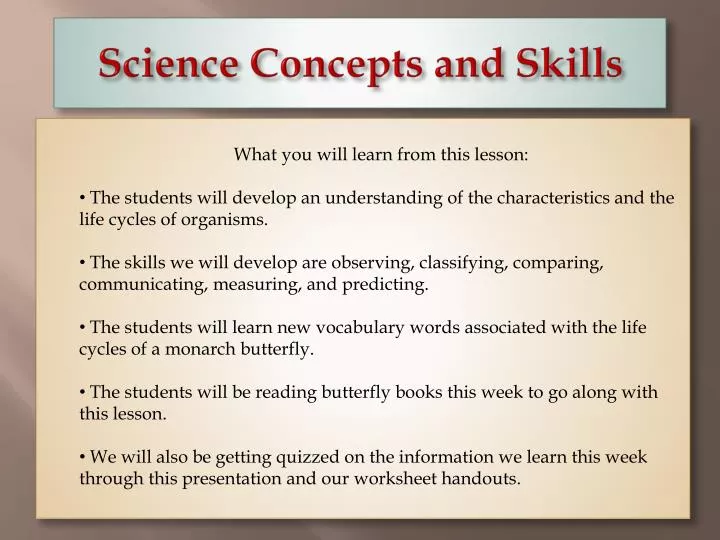 science concepts and skills