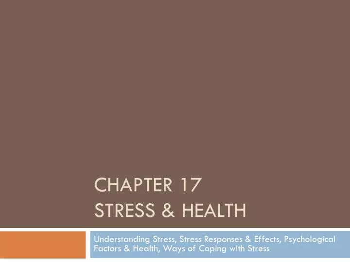 chapter 17 stress health