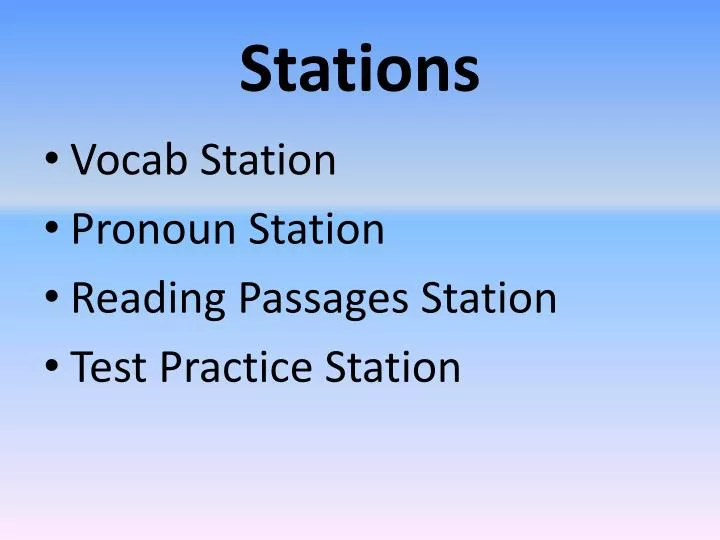 stations