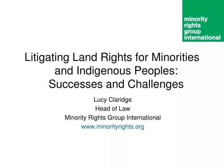 litigating land rights for minorities and indigenous peoples successes and challenges