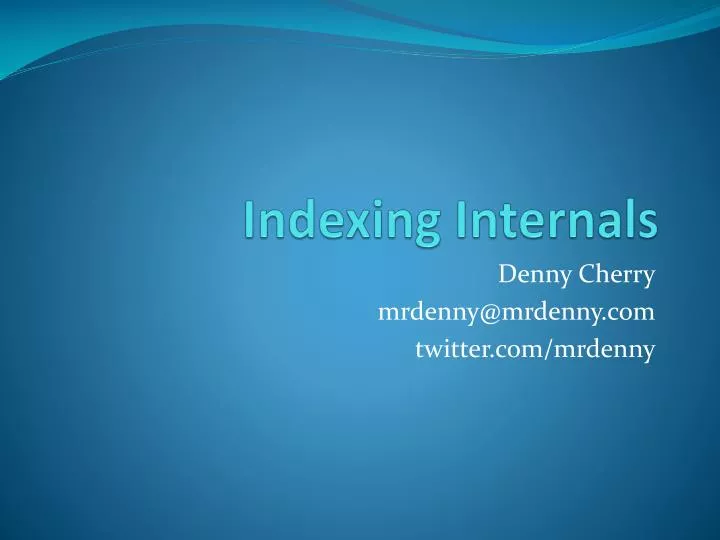 indexing internals