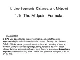 1.1Line Segments, Distance, and Midpoint
