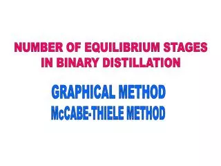 NUMBER OF EQUILIBRIUM STAGES IN BINARY DISTILLATION