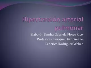 hipertensi n arterial pulmonar