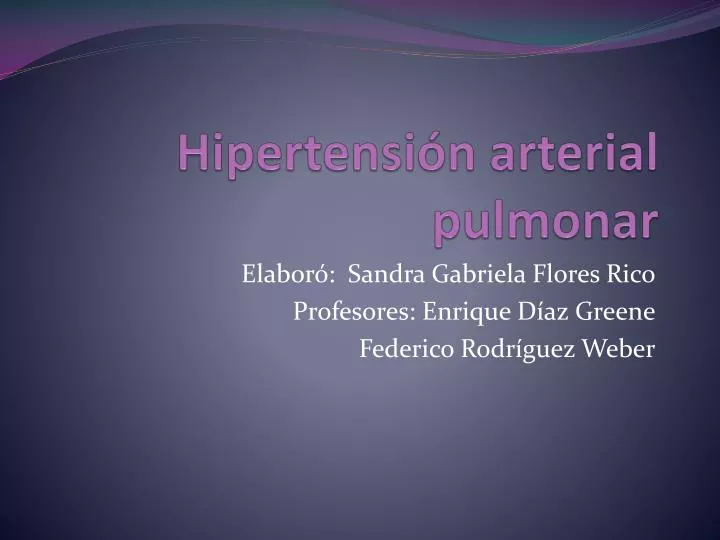 hipertensi n arterial pulmonar