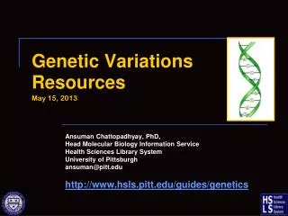 Genetic Variations Resources May 15, 2013
