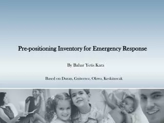 Pre-positioning Inventory for Emergency Response