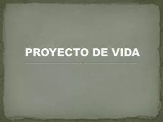 PROYECTO DE VIDA