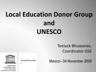 Local Education Donor Group and UNESCO