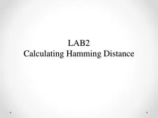 LAB2 Calculating Hamming Distance