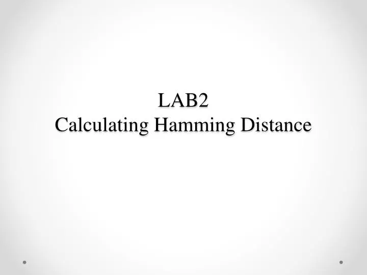 lab2 calculating hamming distance