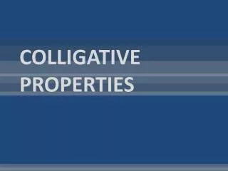 colligative properties