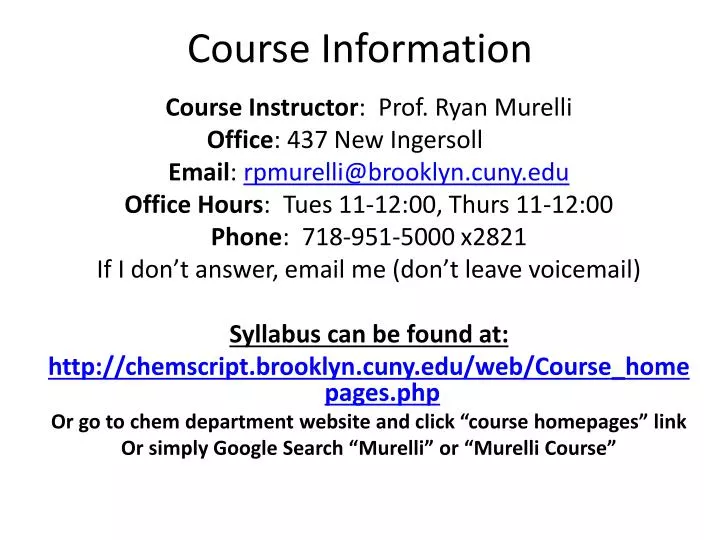 course information