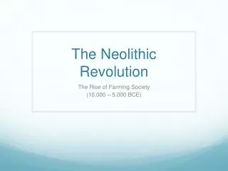 the neolithic revolution