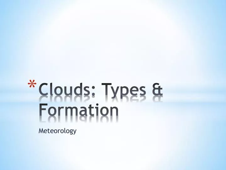 clouds types formation