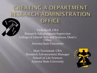 Creating a Department Research Administration Office