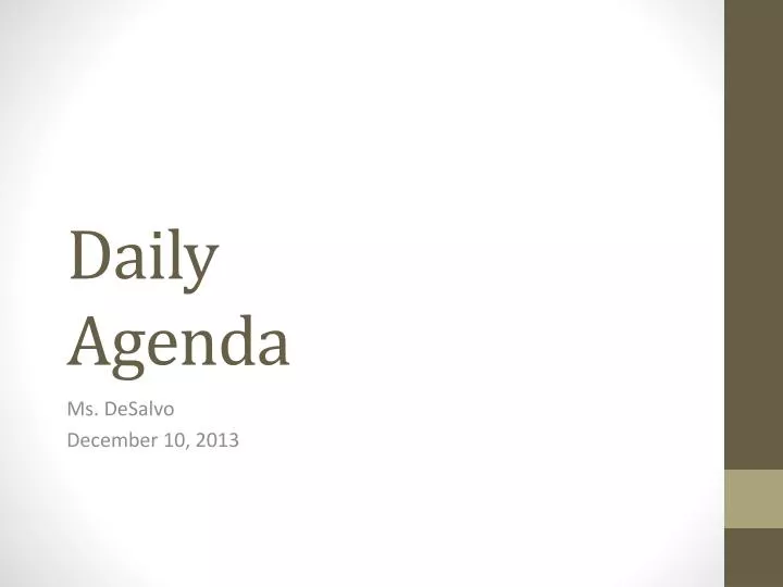 daily agenda